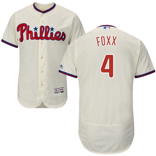 Phillies #4 Jimmy Foxx Cream Flexbase Authentic Collection Stitched MLB Jersey - Click Image to Close